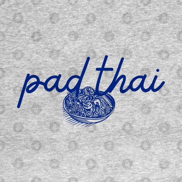 pad thai - Thai blue- Flag color - with sketch by habibitravels